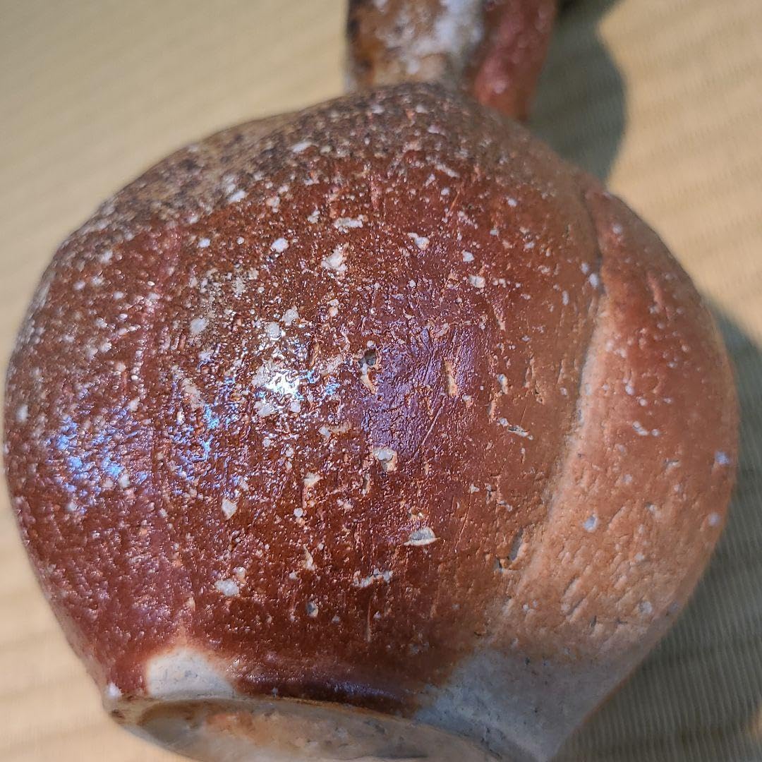 信楽焼 高橋美子作 輪花口花入 高さ7.5寸（約22cm） 共箱 本物保証 信楽焼 高橋美子作 輪花口花入 高さ7.5寸（約22cm） 共箱 本物保証