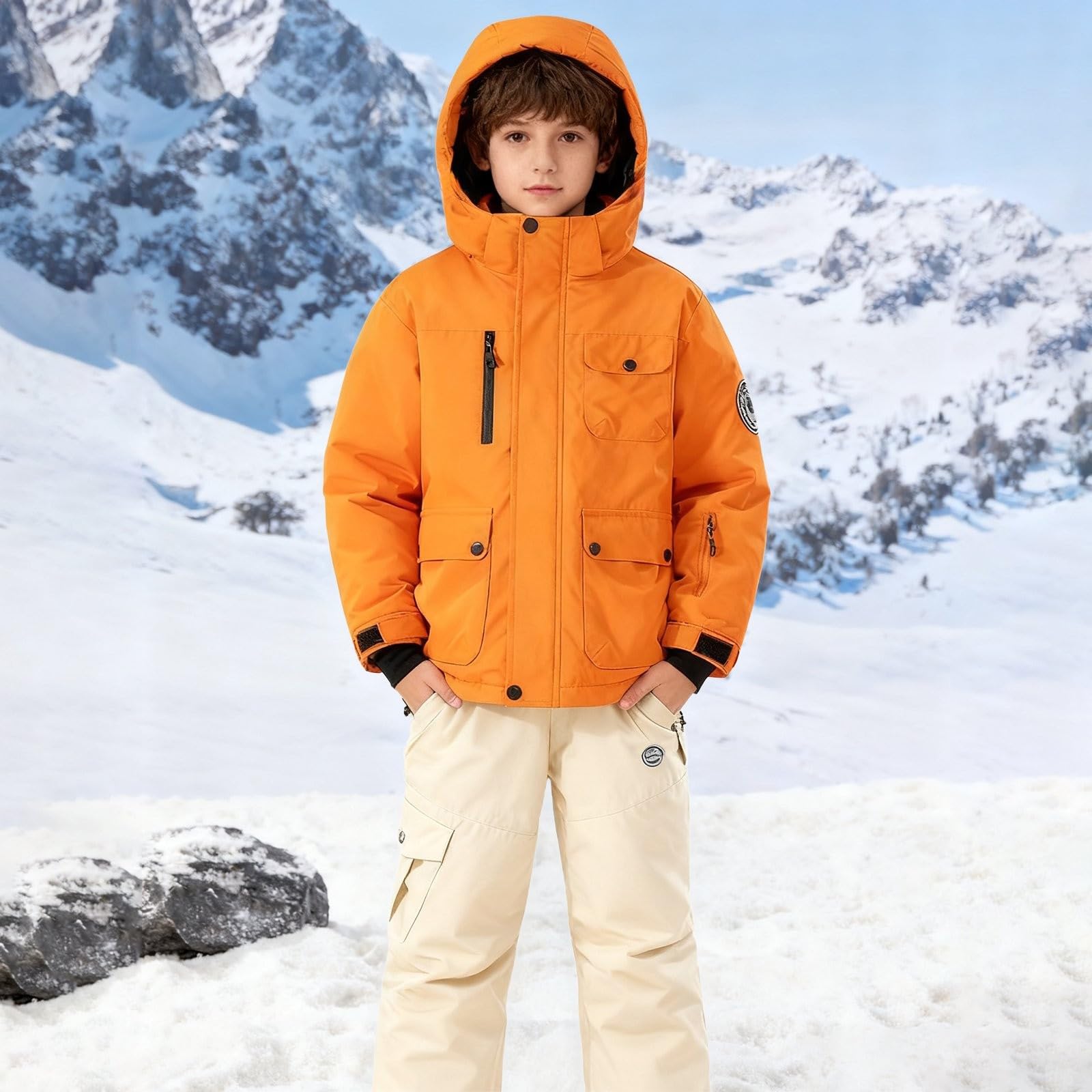 Schneeanzug Kinder Winter Skianzug 2 Teilig Set Thermo Winterjacke Skihose