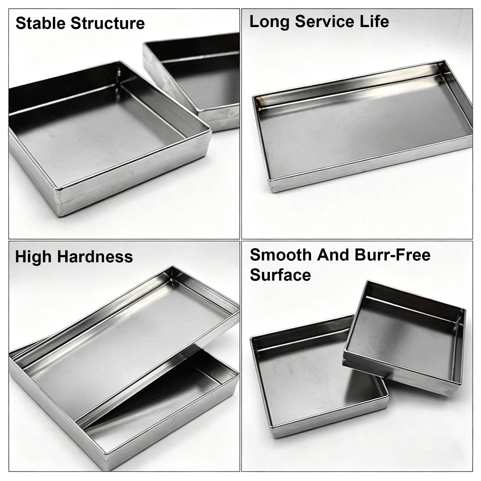 Bandeja de goteo de acero inoxidable para lavadora, protector de suelo con bordes elevados, bandeja de recogida de agua a prueba de fugas para máquinas de café y armarios de vino, 30 x 20 x 4 cm