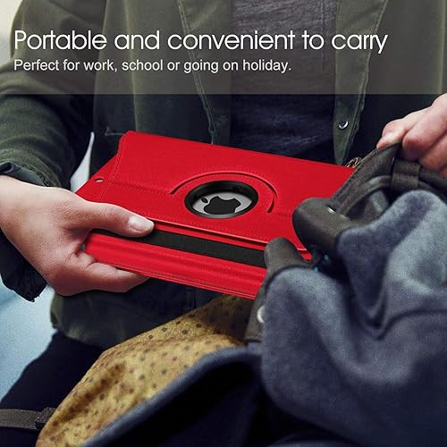 Vista 14 de Fintie - Funda giratoria para iPad de 9ª generación / 8ª generación / 7ª generación, de 10.2 pulgadas, funda giratoria en 360 grados, funda Azul