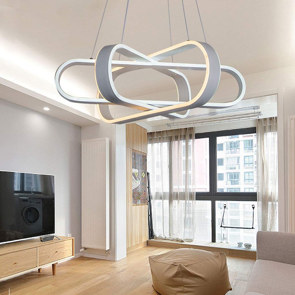 Lampa wisząca LED, 57 W, nowoczesna, minimalistyczna lampa wisząca z silikonu, abażur do jadalni, salonu