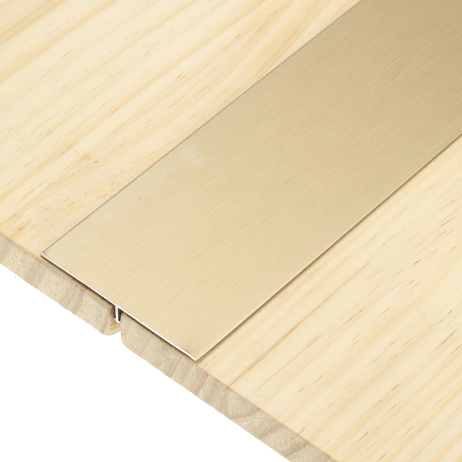 sourcing map 3Pcs T-Molding Transition Strips, 9m x 60mm (L x W) Aluminium Alloy Floor Flat Divider Strip Vinyl Flooring Edging Trim for Floor Gaps Doorways, Brushed Bronze