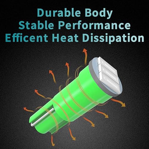 Miniatura 5 de Paquete de 10 bombillas LED T5, súper verde 74 73 2723 70 37 2721, cuña, enchufe giratorio PC74, luces de repuesto para salpicadero, panel de