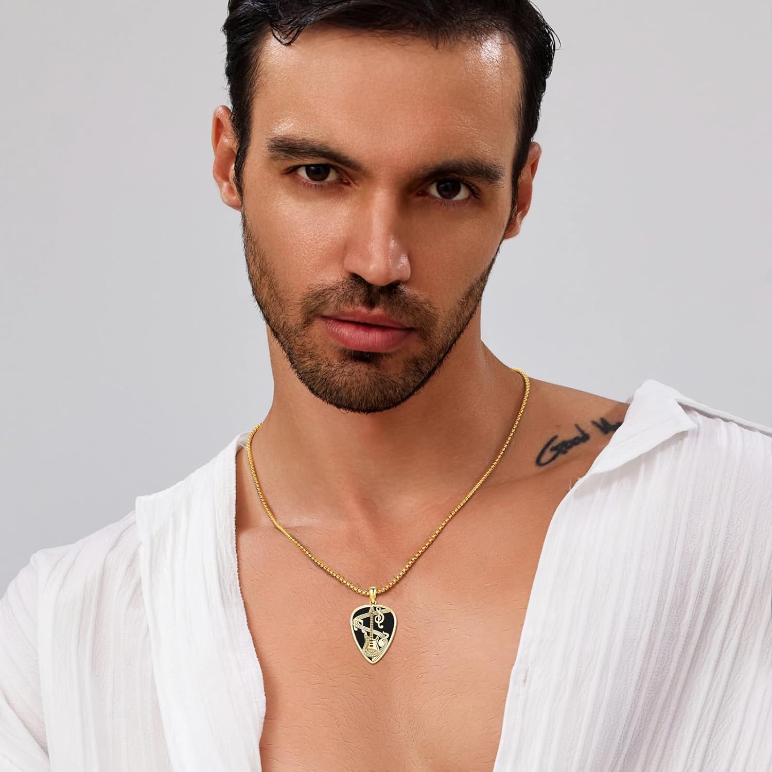 Guitar Pick Necklace 925 Sterling Silver Guitar Pick Pendant Soundwave Guitar Pick Pendant with Music Note Jewelry Musicians Gift for Women Men Guitar Lover - Image 6