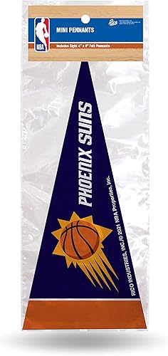 Miniatura 1 de Rico Industries NBA Phoenix Suns - Juego de 8 banderines de 4 x 9 pulgadas