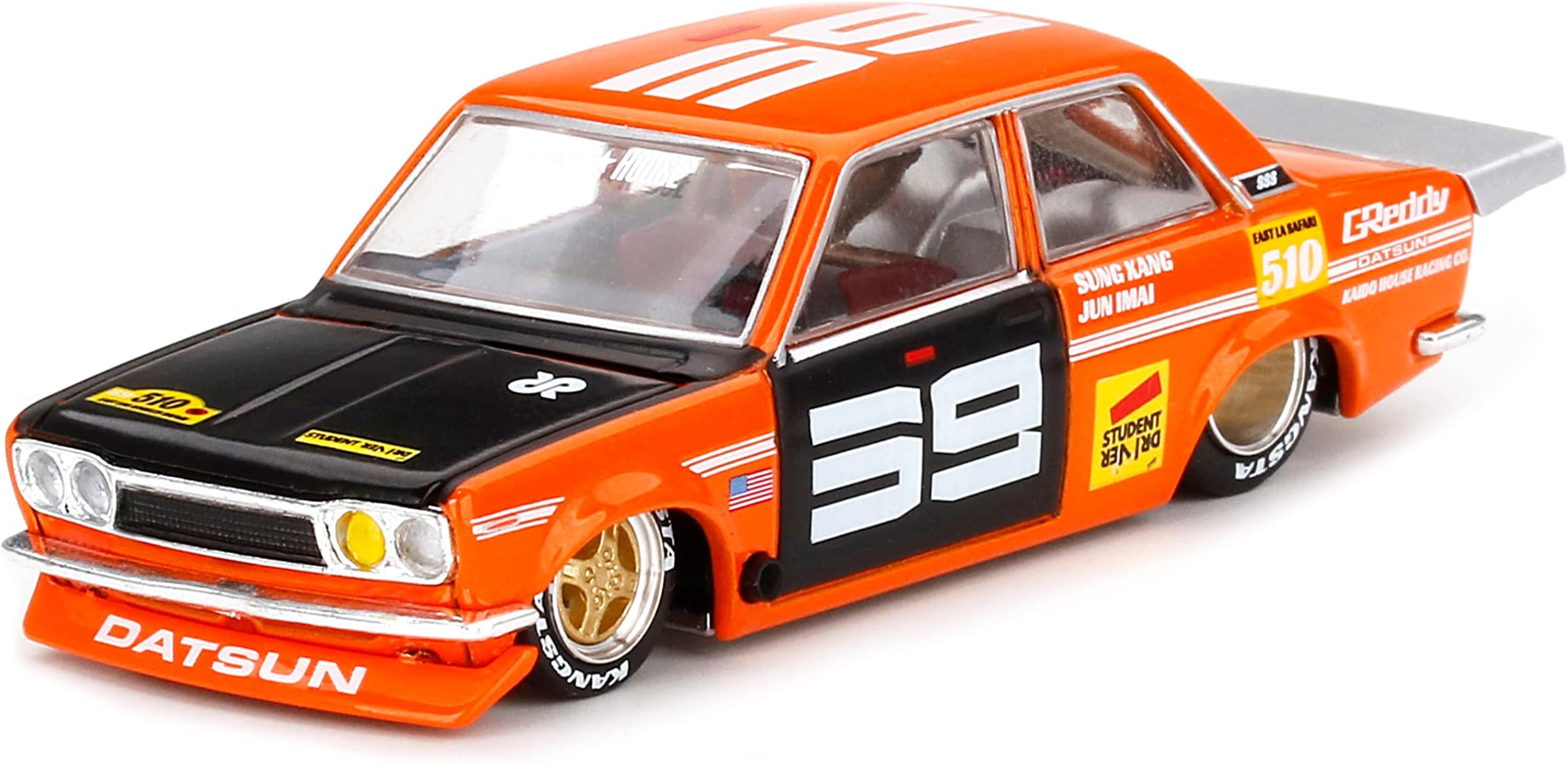 MINI GT Datsun 510 Pro Street SK510 Orange and Black (Designed by Jun Imai) Kaido House Special 1/64 Diecast Model Car by True Scale Miniatures KHMG004