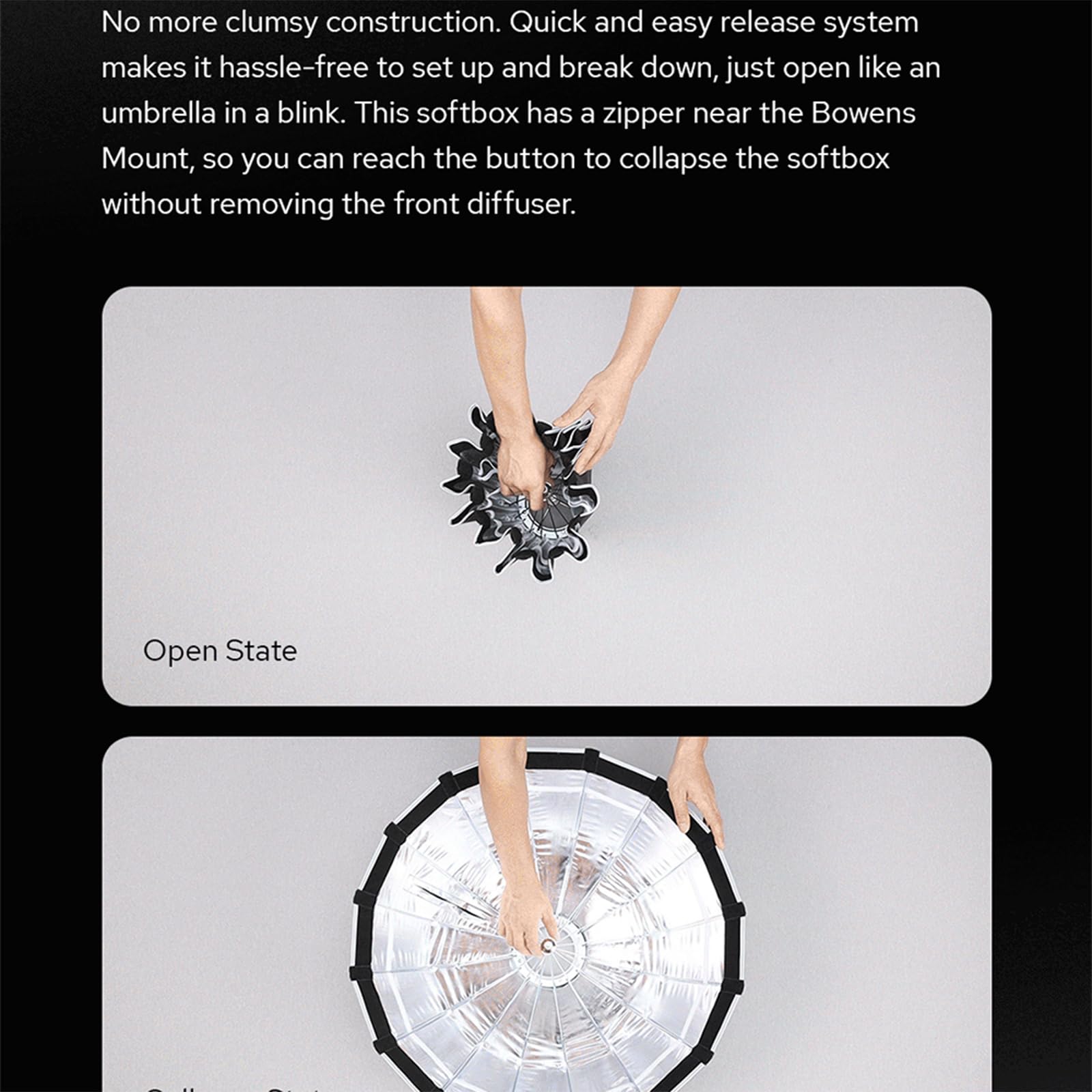 GODOX S85T Parasol Softbox Quick Release z siatką o strukturze plastra miodu, przenośny reflektor miękki pojemnik Bowens, do studia fotograficznego Speedlite Flash
