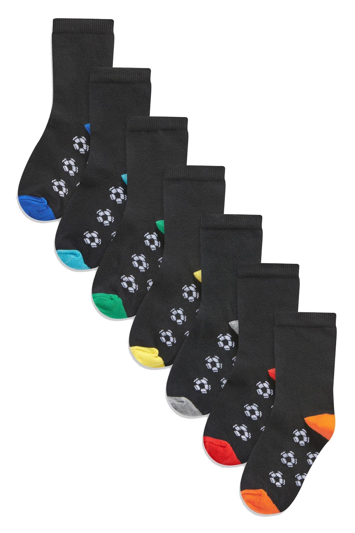 K CollectionKids Ex Store Socks - 7 Pack - Cotton Rich - Assorted Design Socks - Assorted Colours - UK Shoe Size 9-12, 12-3 & 4-6