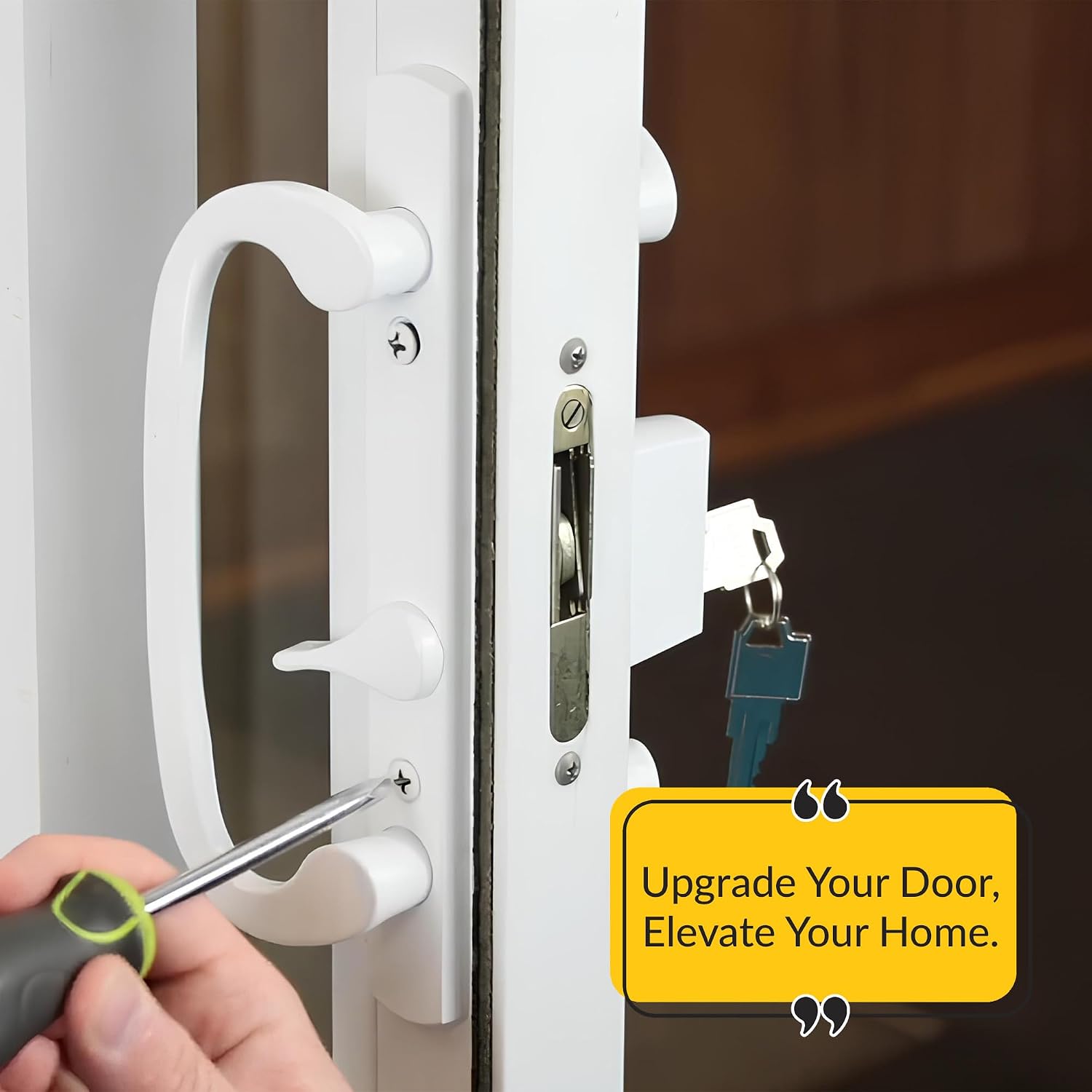Brixwell Patio Door Thumbturn Kit Aluminum Lock, 2-9/64" Height, White image 5
