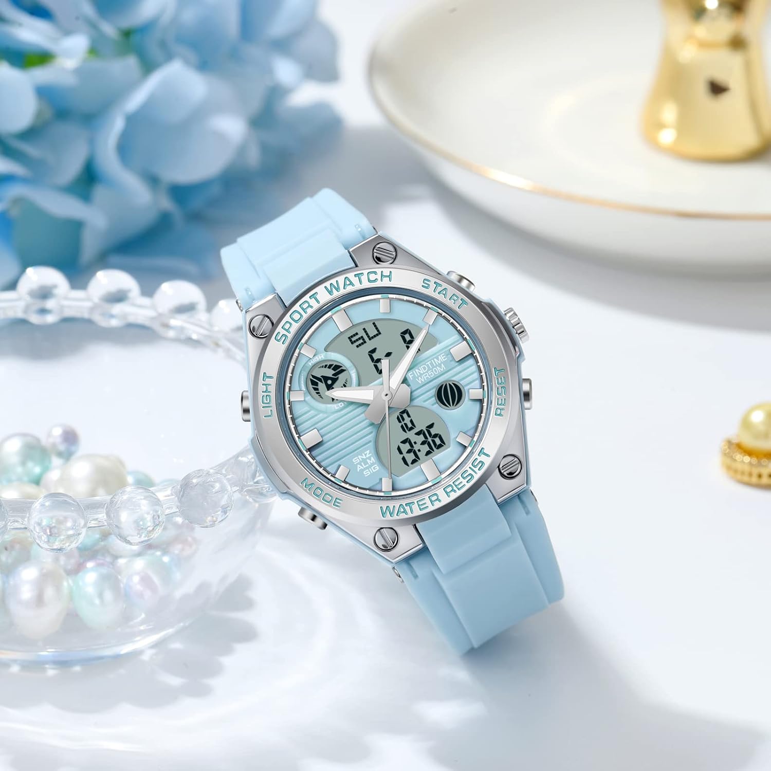 findtime Womens Digital Watch Sport Waterproof Watch Analog Military Tactical Watches LED Backlight Alarm Stopwatch Wrist Watches - Image 2