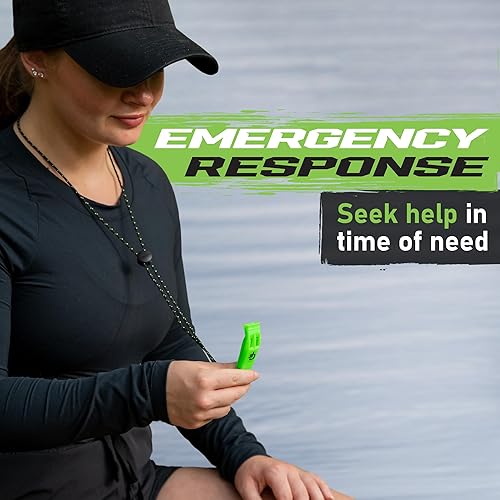 Miniatura 9 de Gradient Fitness Silbatos de emergencia (paquete de 2) | Silbato de supervivencia de plástico sin pelar con cordón ajustable, clip y costuras