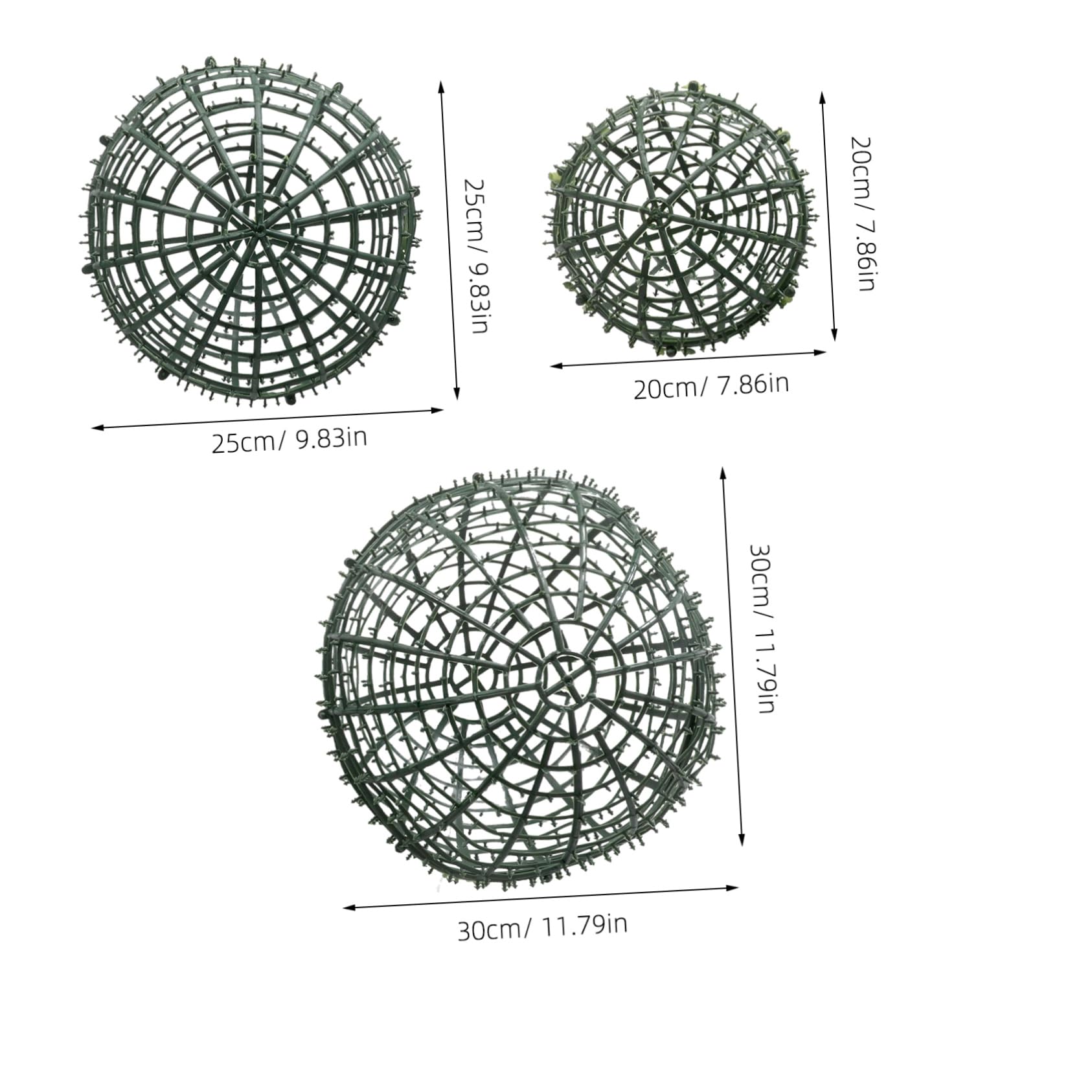 Unomor 3pcs Wedding Topiary Ball Holder Reusable Plastic Flower Ball Arrangement Cage for Event Decorations Party Backdrops and Floral Designs Lightweight and Greenery Support