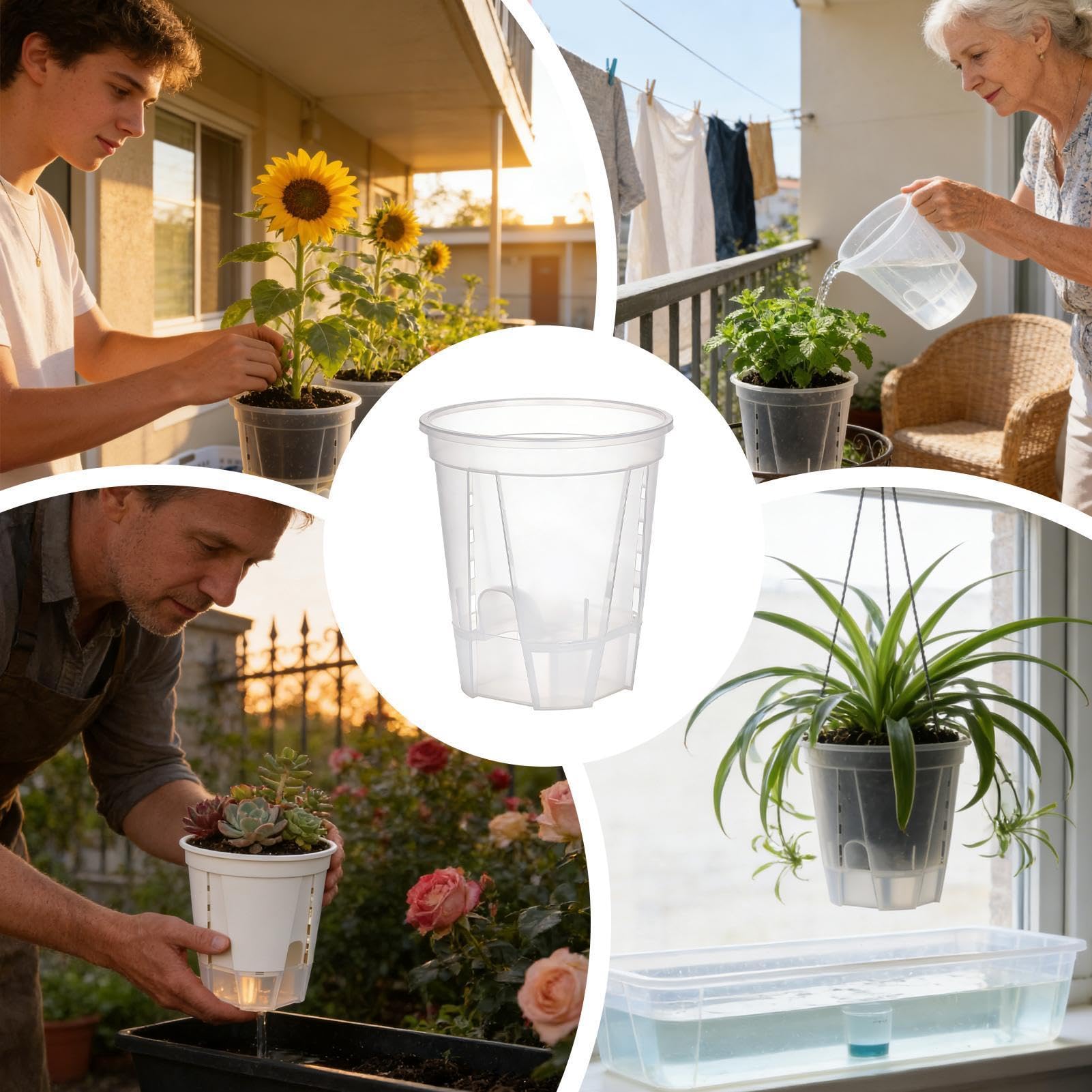 Jardinieres a Arrosage Automatique pour d'Interieur 5 Pots Modernes avec