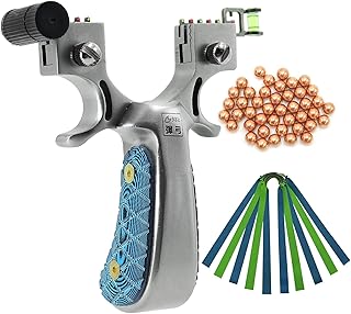 Obert OBTOUTDOOR Hunting Slingshots Catapult for Adult with 100pcs Copper Ammo with 5pcs 0.8mm Slingshot Flat Bands