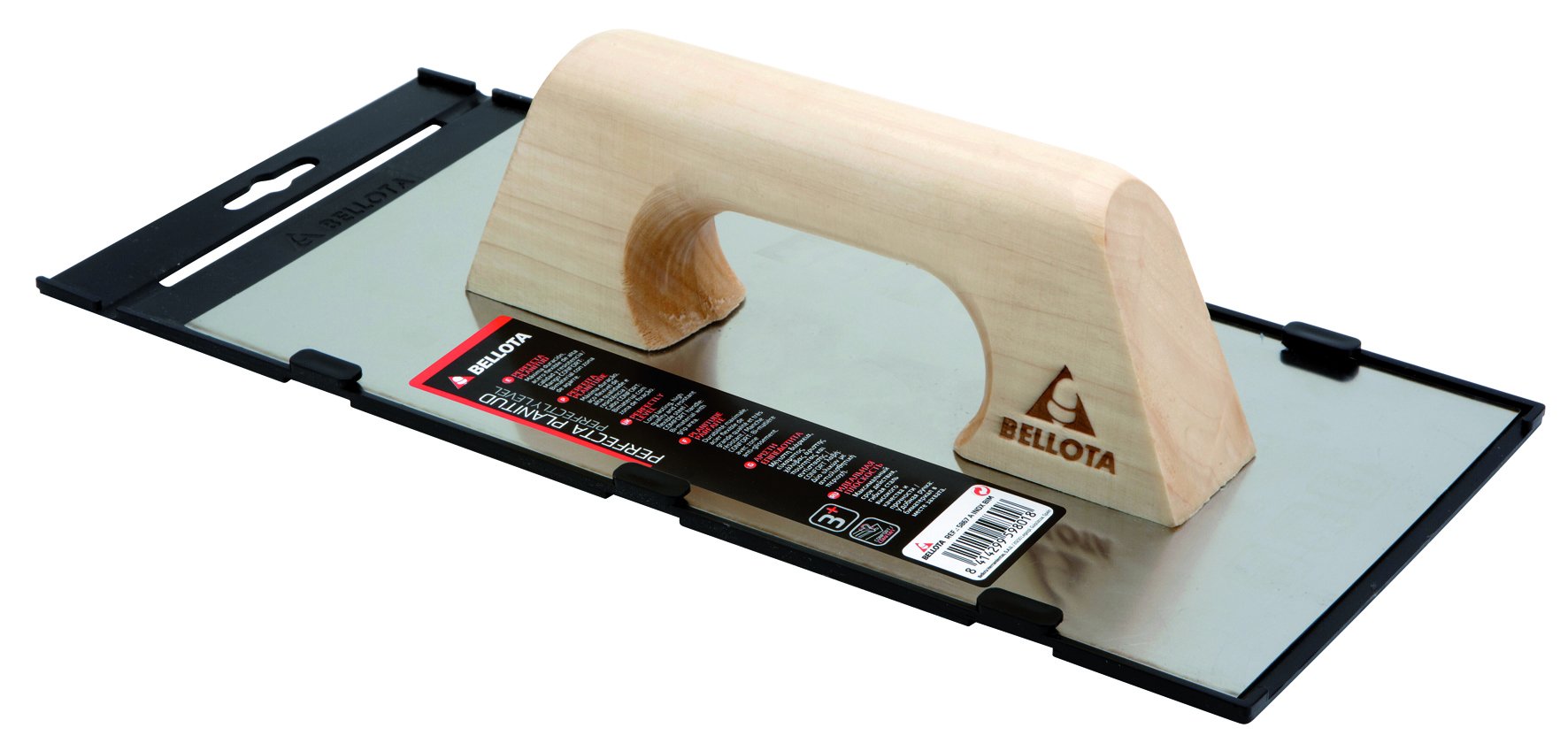 Bellota 5861-1 A INOX - Stainless steel straight trowel (300x150 mm) sharpened with wooden handle