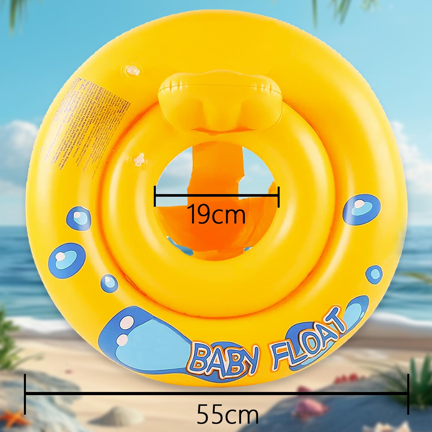 KEELYY Bouée de natation pour bébé - Jaune - Siège de natation pour enfants - Gonflable - Bouée de natation pour bébé et enfant