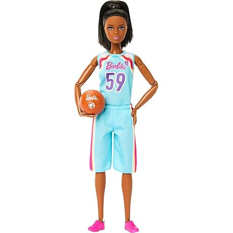 Barbie Careers Fashion Doll & Accessories, Made to Move Brunette Softball Player...