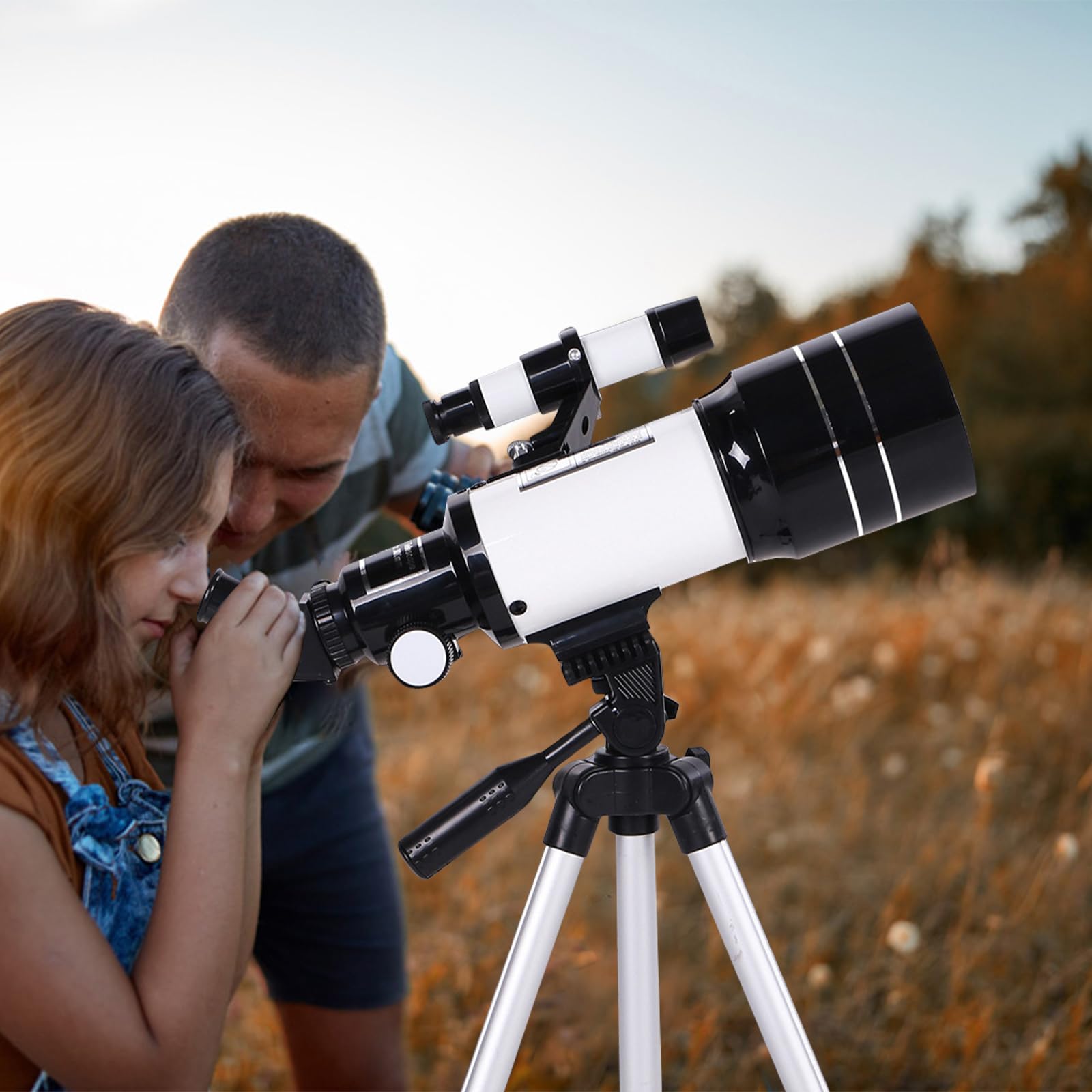 ACESOME Teleskop für Kinder & Einsteiger, 15x-150x astronomisches Refraktor-Teleskop, mit Ausziehbarem Stativ, Telefonhalterung, Mondfilter