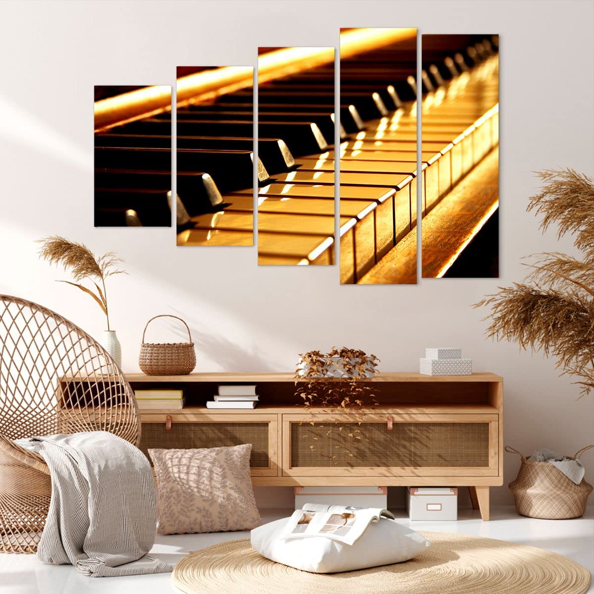 ARTTOR Leinwandbild 150x100cm Wandbild Musik - 2200 | Klavier Konzert Mehrteilige Groß XXL Wanddekoration Wohnzimmer Schlafzimmer Wanddeko Wand Kunstdruck Wandkunst ARTTOR