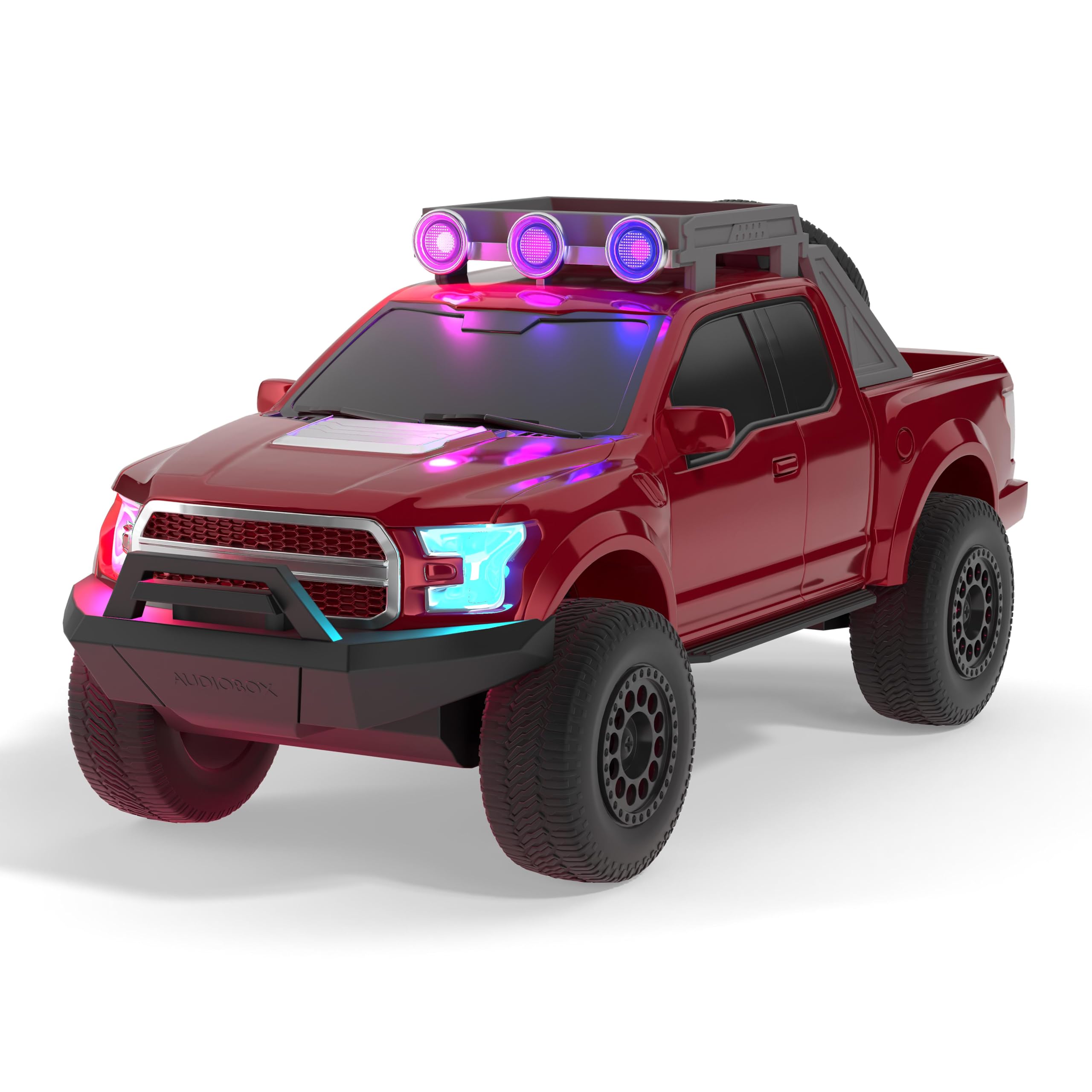 Audiobox Off-Road Style Bluetooth Speaker Truck – LED Lights, Portable Design, Rechargeable Battery, Ideal for Office, Garage, or Collectible Display (Red)