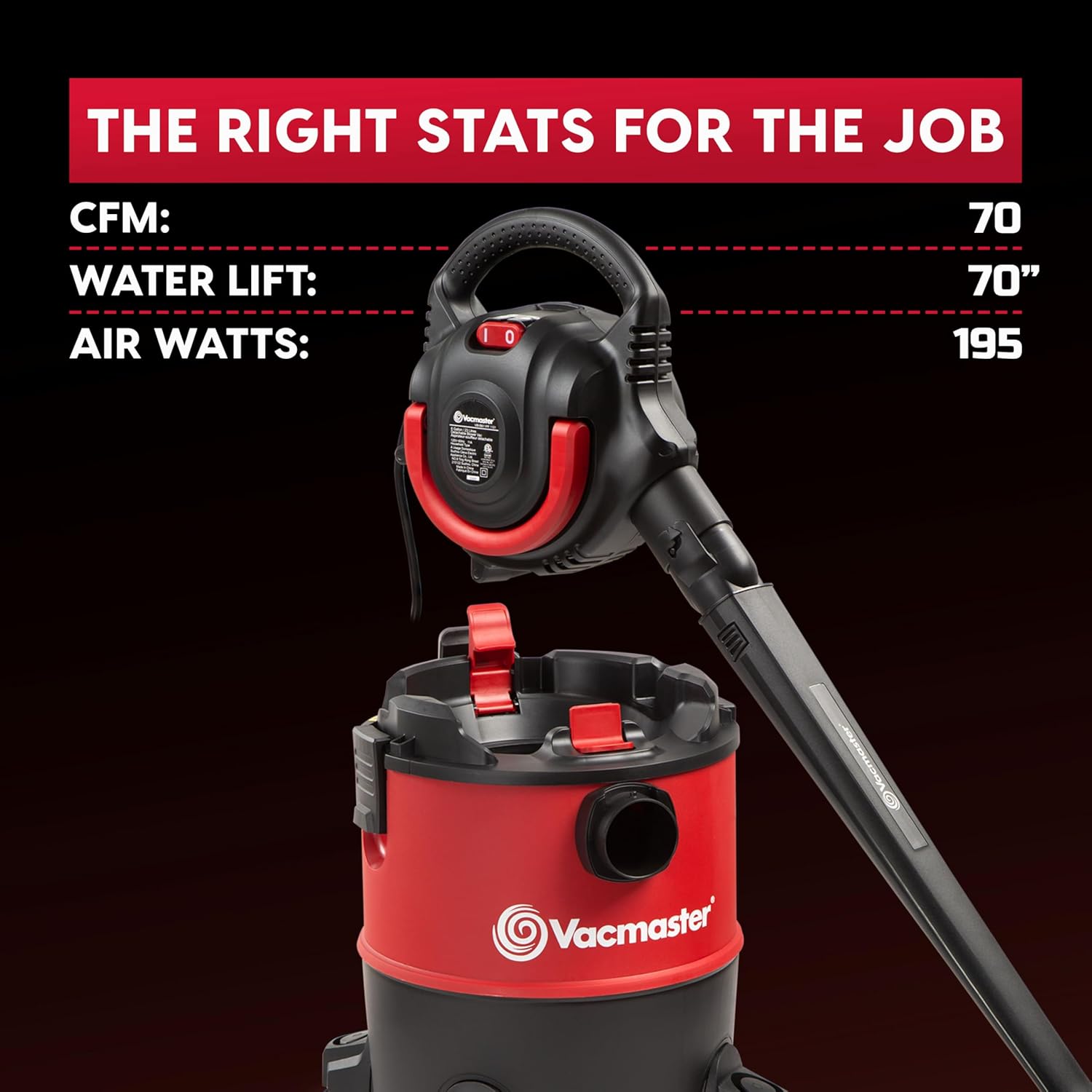 Vacmaster Wet/Dry Vacuum with Detachable Blower 6 Gallon 5 Peak HP-VBVB611PF 1101