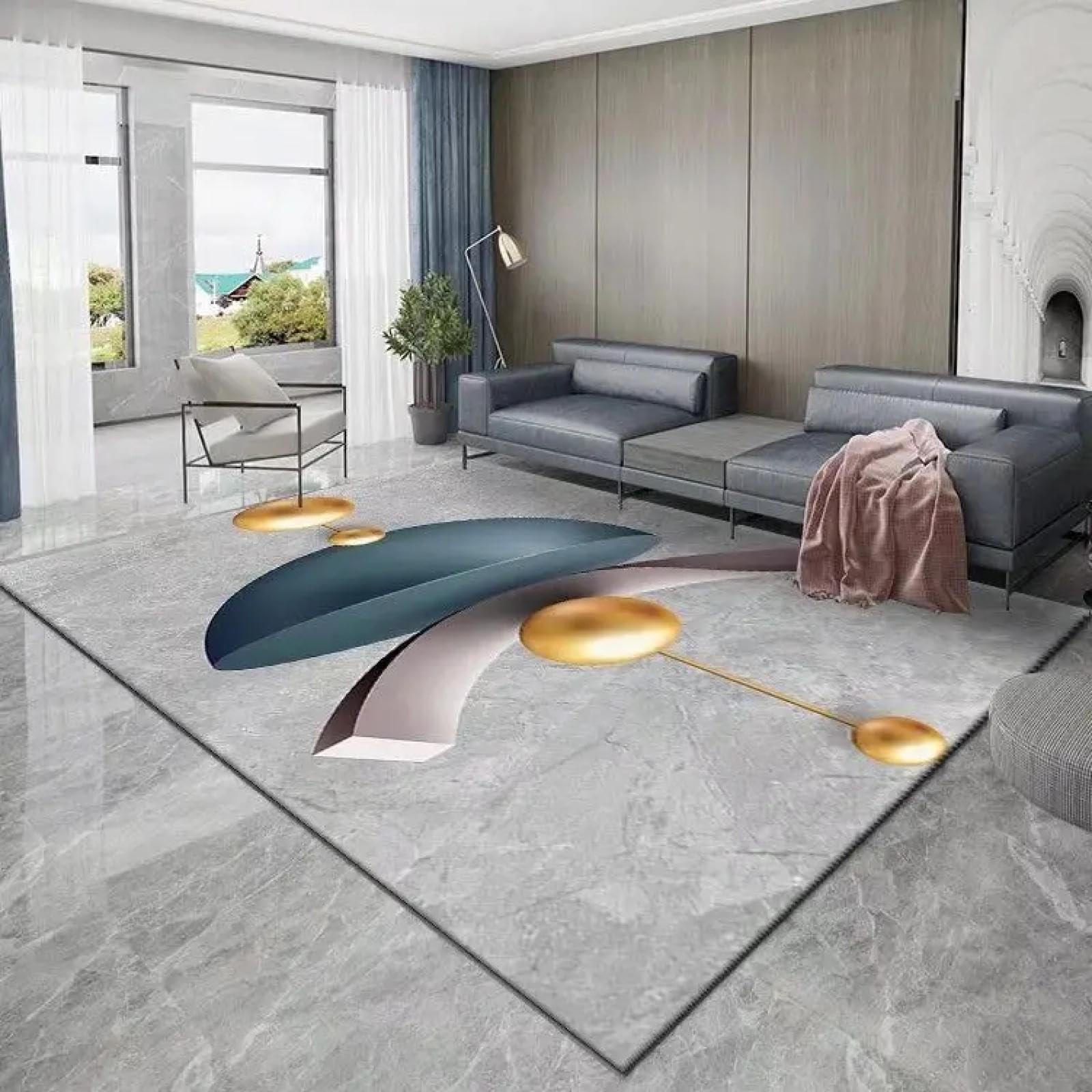 Tapis de salon de luxe chic et moderne en grande surface 50x80cm