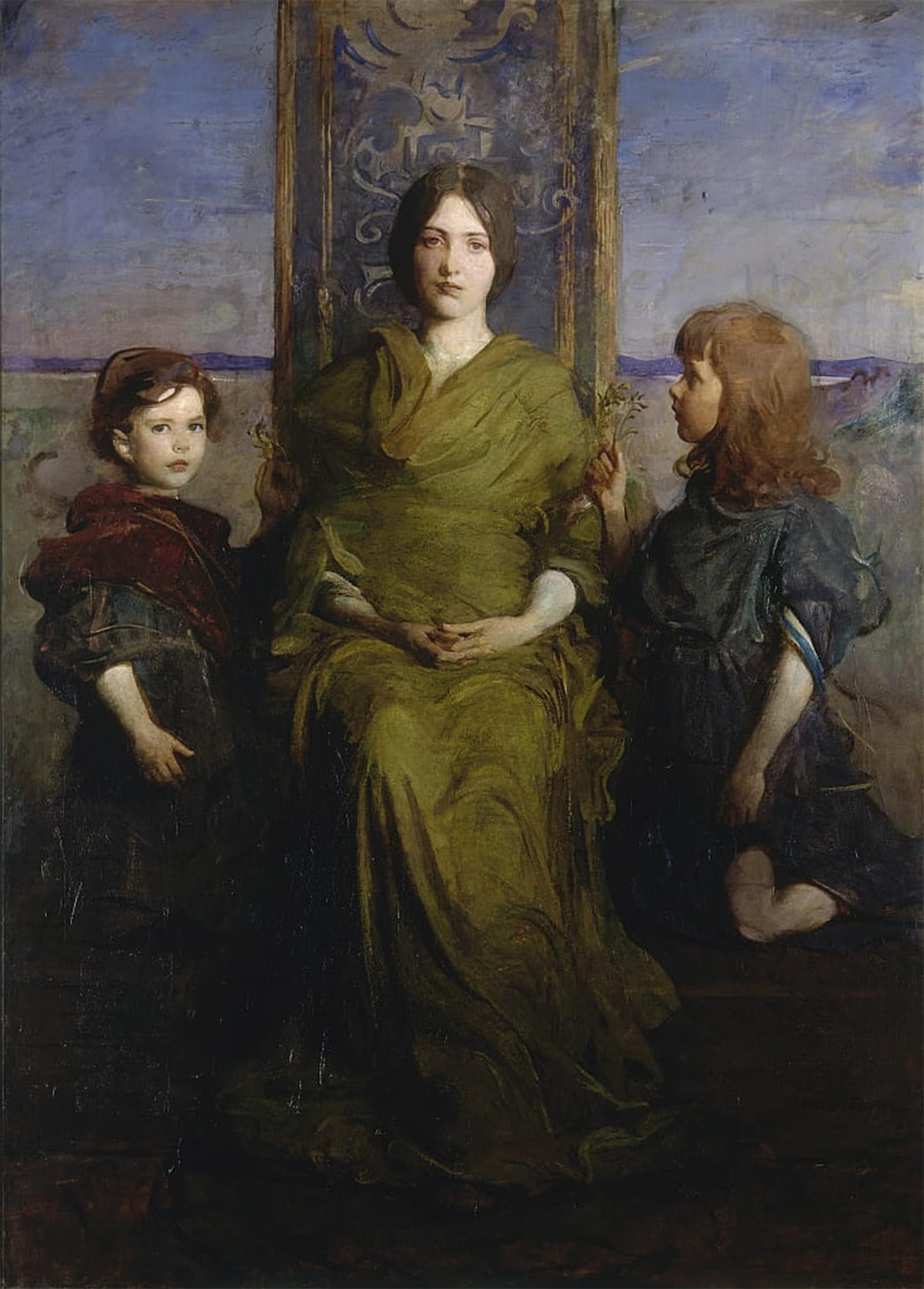 ARTXLXXBN Famous Print Painting Colorful Art Print Virgin Enthroned by Abbott Handerson Thayer Canvas Art Decorations for Home Decor 60x90cm