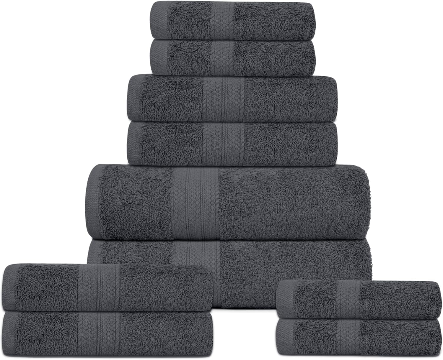DreamNights 10 Piece Towel Set, 2 Bath Towels, 4 Hand Towels
