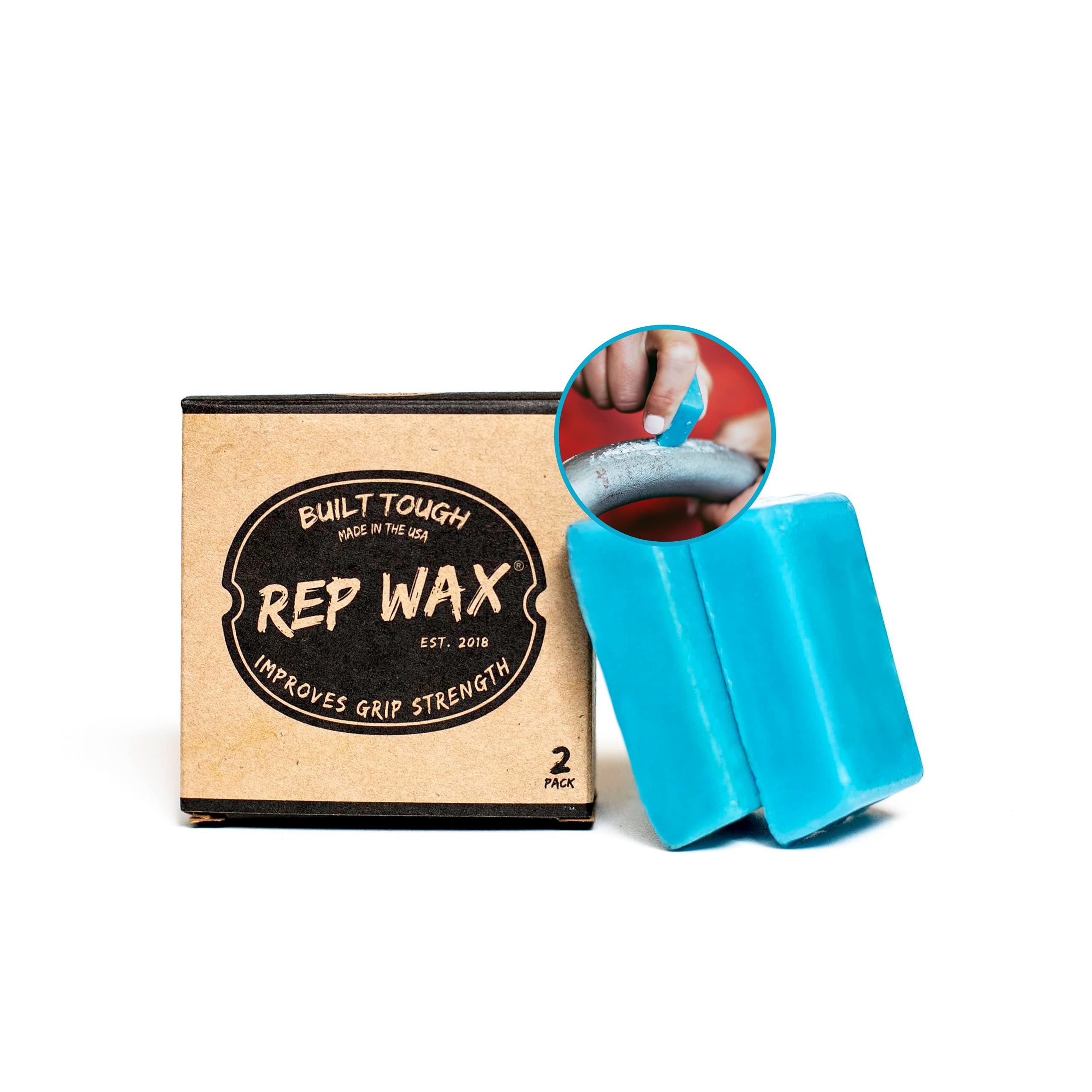Rep Wax Bar (2 Piece) - Enhanced Grip Compatible with Crossfit, Gymnastics, Weight Lifting - Perfect Alternative to Messy Chalk Powder and Tape - Crush Your WOD Without Hand Rips, Tears or Abrasions