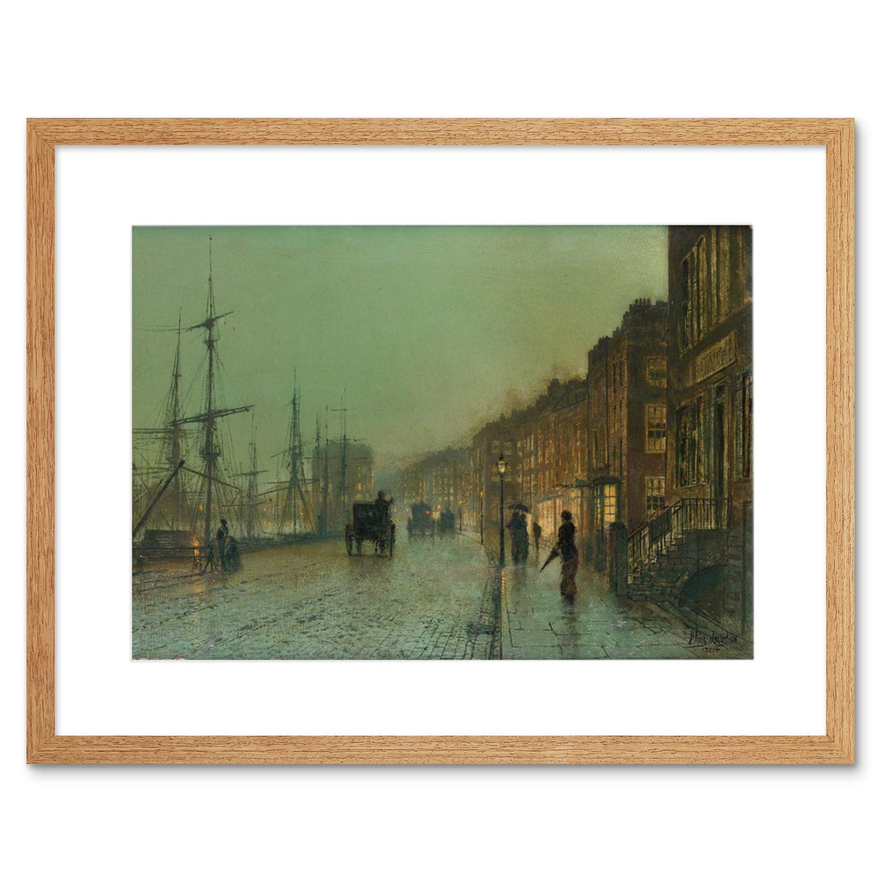 Wee Blue Coo John Atkinson Grimshaw Glasgow Docks 1881 Old Master Framed Wall Art Print