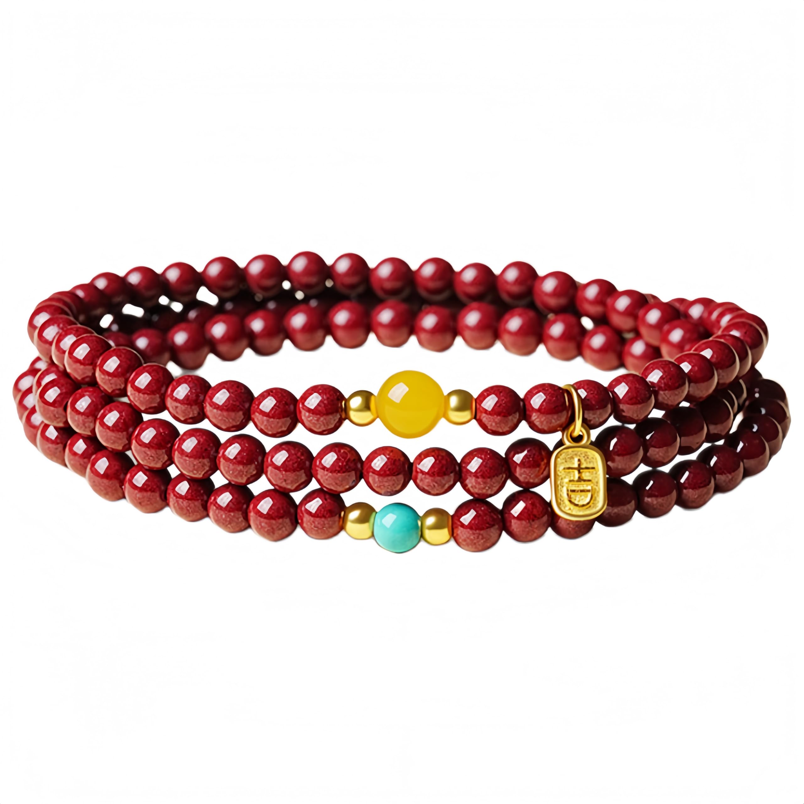 Bracciale Elastico Bracciale In Cinabro Rosso Scuro