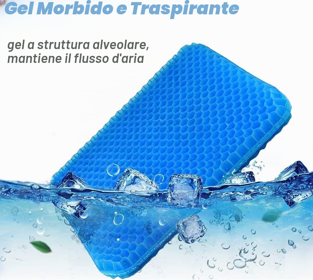 Cuscino da seduta extra large in gel per sciatica e sollievo dal dolore alla schiena, cuscino XL a nido d'ape per auto, per guida, ufficio, viaggi, sedia a rotelle, giochi e sedili da stadio, supporto