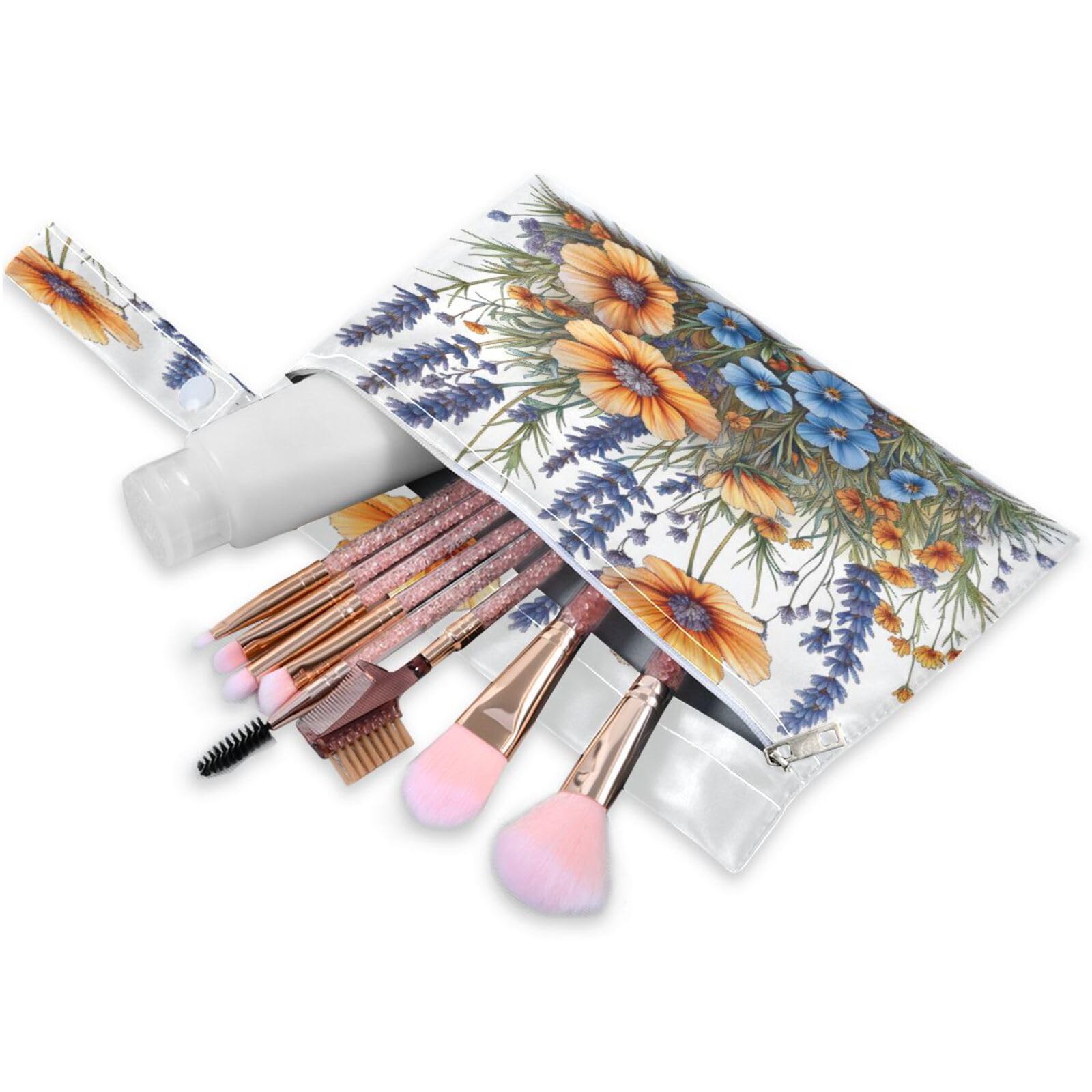 ATTX Colorful Wildflowers Wet Dry Bags 2-Pack - Reusable Cloth Diaper Storage for Travel, Beach & Gym | Multi-Use Waterproof Bags for Swimsuits, Baby Clothes, Sports Gear#145