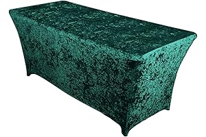 Efavormart Stretch Fitted Hunter Green Velvet Tablecloth (6ft)