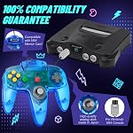 FISUPER N64 Controller Wired Classic Game Controller Joystick for N64 Console (Clear Blue)