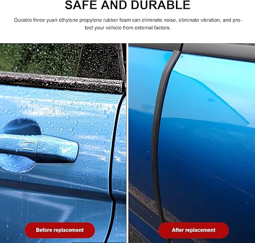 Miniatura 3 de Borde de goma en U de longitud del canal con diseño autoadhesivo para puertas de automóvil, esquinas de mesa, etc. (19.7 pies, negro)