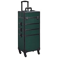 Vista 1 de Yaheetech estuche de aluminio 4 en 1 para maquillaje, estuche profesional para cosméticos, maletín para maquillaje, organizador de cosméticos, carro