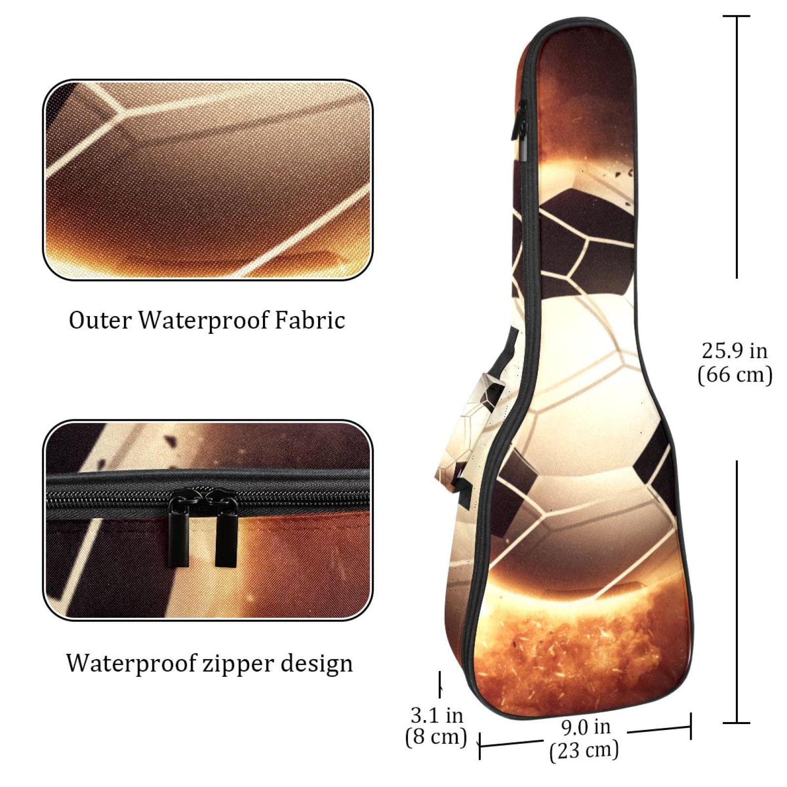 Housse pour ukulélé soprano avec balle de soprano - Sac pour ukulélé ténor - Avec sangles réglables - Étanche - Sac rembourré