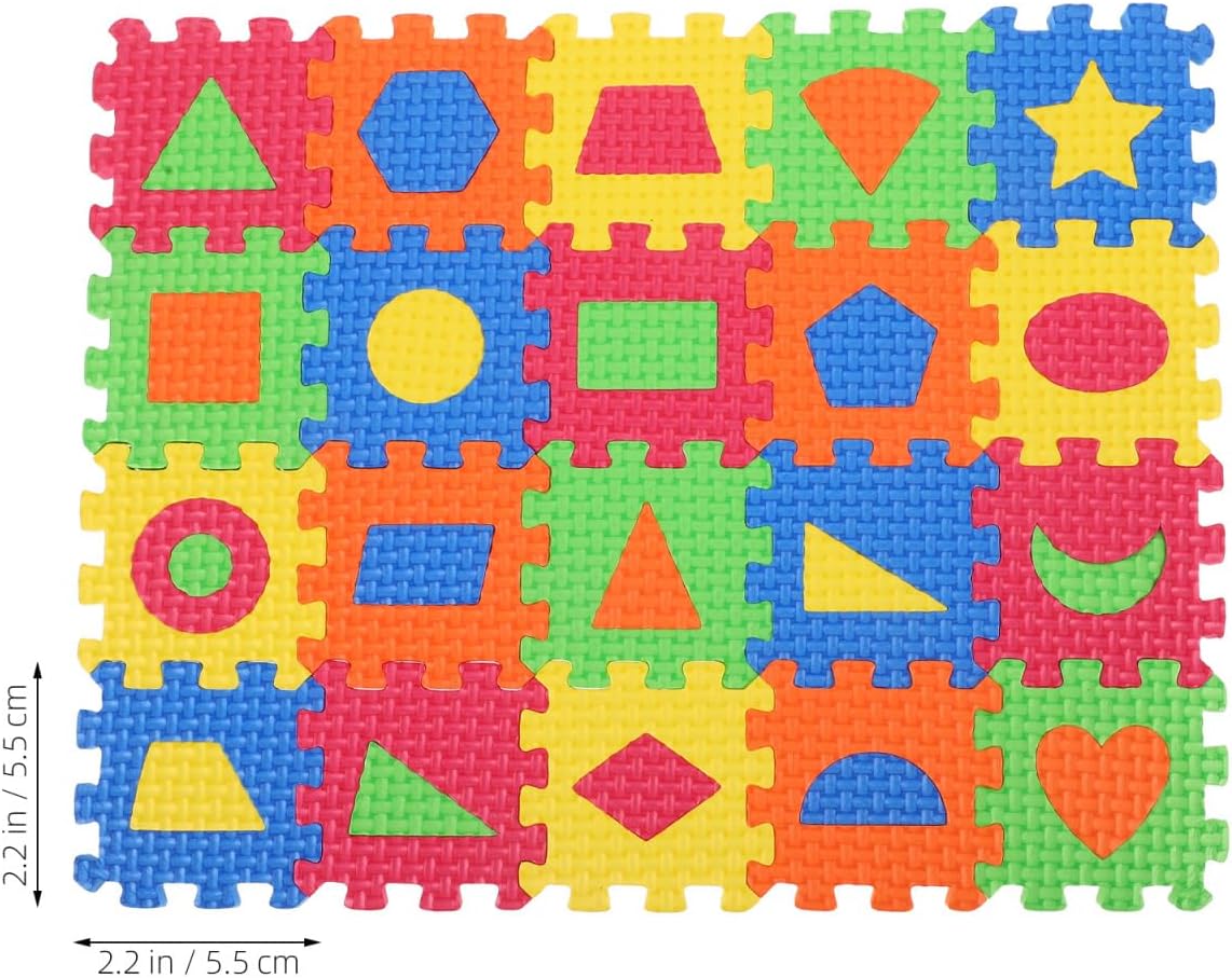 DECHOUS 60pcs Interlocking Foam Floor Mats Baby Foam Play Mat for Floor 2.16 X 2.16 X 0.19 in Geometric Puzzle Tiles Washable Reusable Crawling Pad for Nursery Playroom Indoor image 3