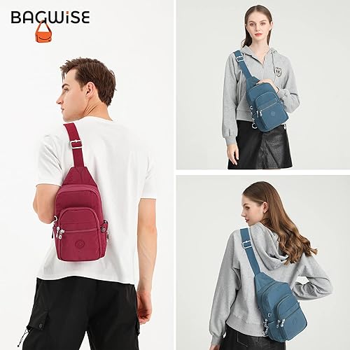Miniatura 6 de Mochila bandolera para mujer, bolso cruzado unisex, bolso bandolera, mochila ligera y compacta