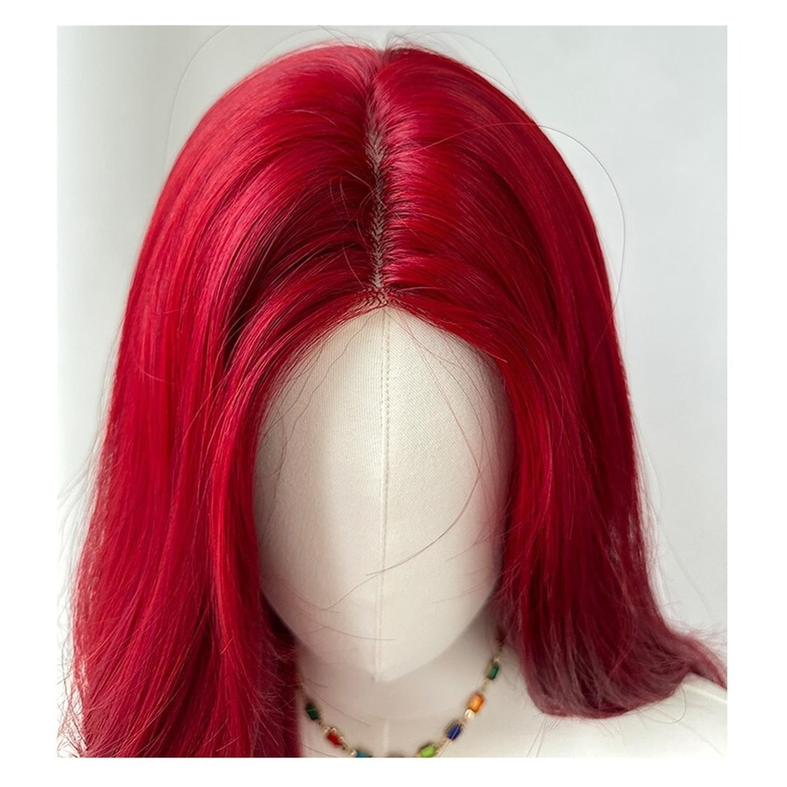 Pelucas, Peluca de pelo rizado longitud media rojo vino
