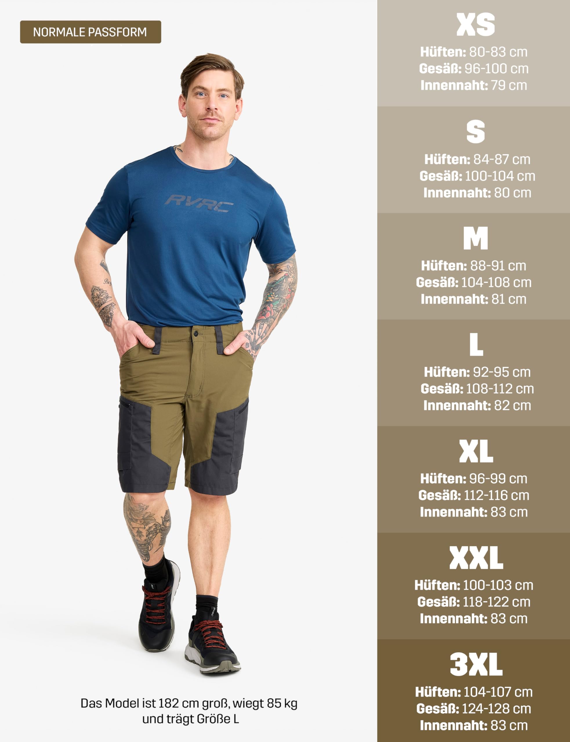 RevolutionRace RVRC GP Shorts für Herren, strapazierfähige und belüftete Wandershorts für alle Outdoor-Aktivitäten