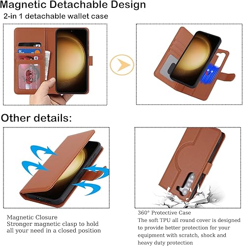 Miniatura 7 de Havaya Magsafe - Funda tipo cartera para Samsung Galaxy S23, compatible con Samsung Galaxy S23, con tarjetero y tarjetero, funda magnética