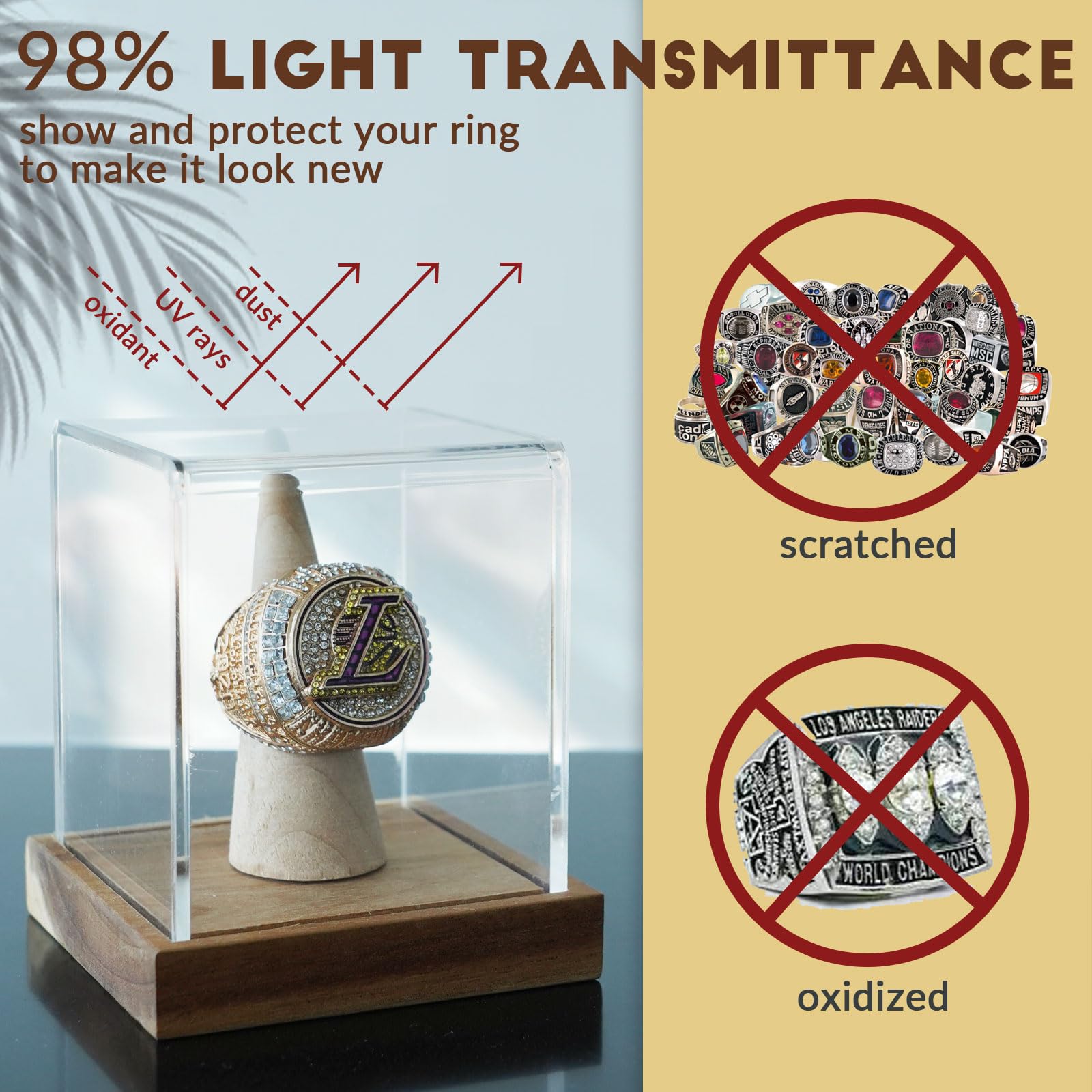 JupDec Softball Display Case Clear Acrylic Ball Holder, UV Protected