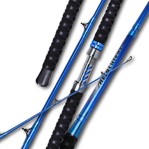 Vista 10 de Fiblink Caña de pescar para bagre, 1 pieza/2 piezas, caña de pescar portátil de viaje pesado para gatos (6'/6'6"/7'/8'/9')