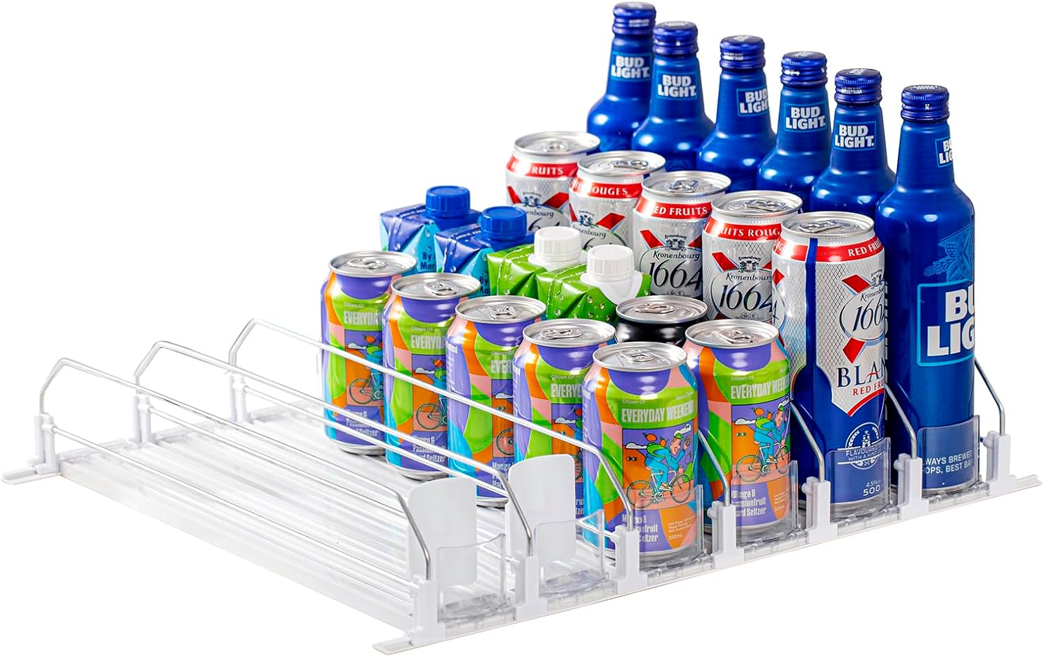 RULA Fridge Drink Organizer with Adjustable Width