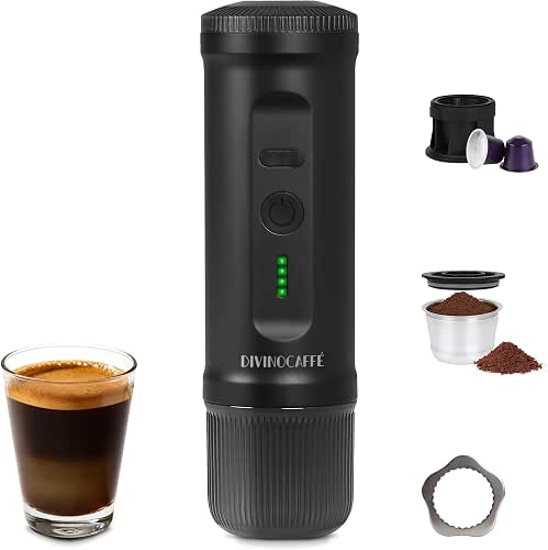 DIVINOCAFFÉ Portable Espresso Machine, 20 Bar Self Heating Travel Coffee