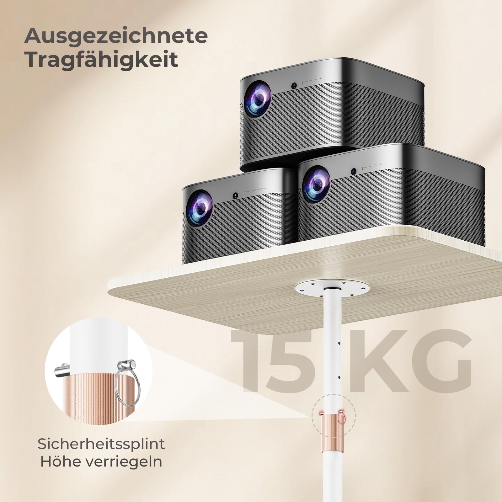 Tragbarer Laptop-Ständer, höhenverstellbarer Beistelltisch für Sofa/Nachtschrank, eleganter Holz-Rednerpult-Ständer, mobiles Podium für Zuhause, Büro und Schule, Weiß