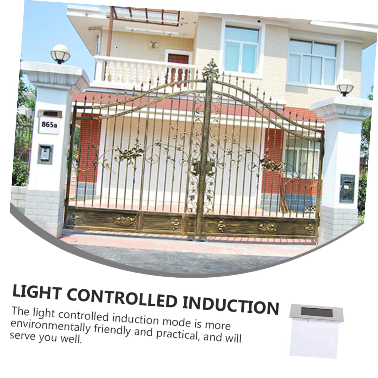 UKCOCO 2pezzi Luce Solare Per Numero Civico Lampada Solare Da Parete Con Rilevatore Di Movimento Strumento Di Illuminazione Led Luce Per Esterni Resistente All'acqua e All'usura