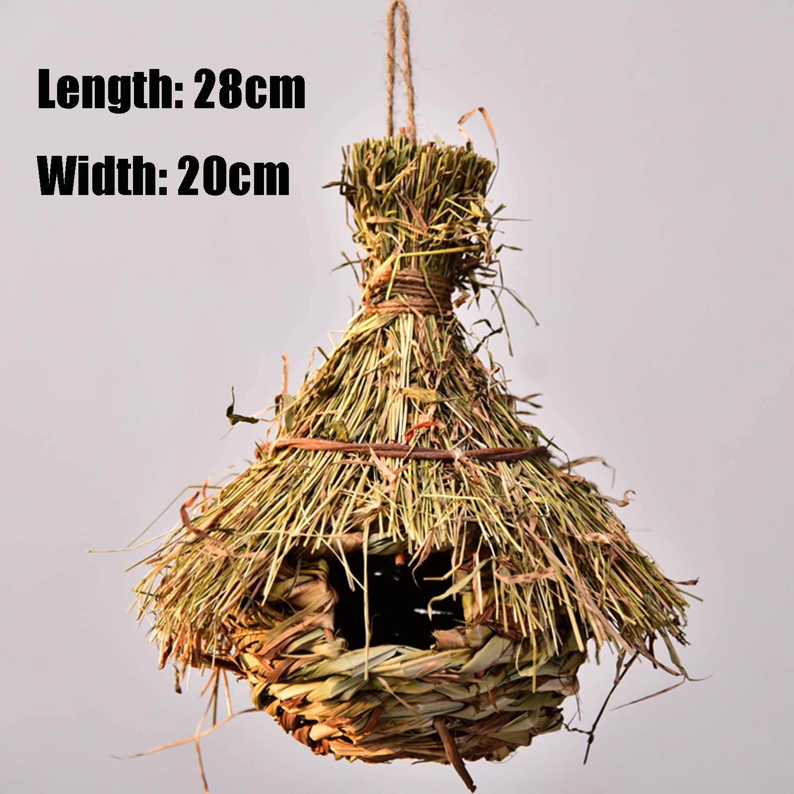 Nidi per Uccelli Nido di Uccello Esterno Intrecciato a Mano, Usato per Appendere birdhouses sul Balcone Giardino Giardino 23x14cm, 28x20cm (Size : 28x20cm)